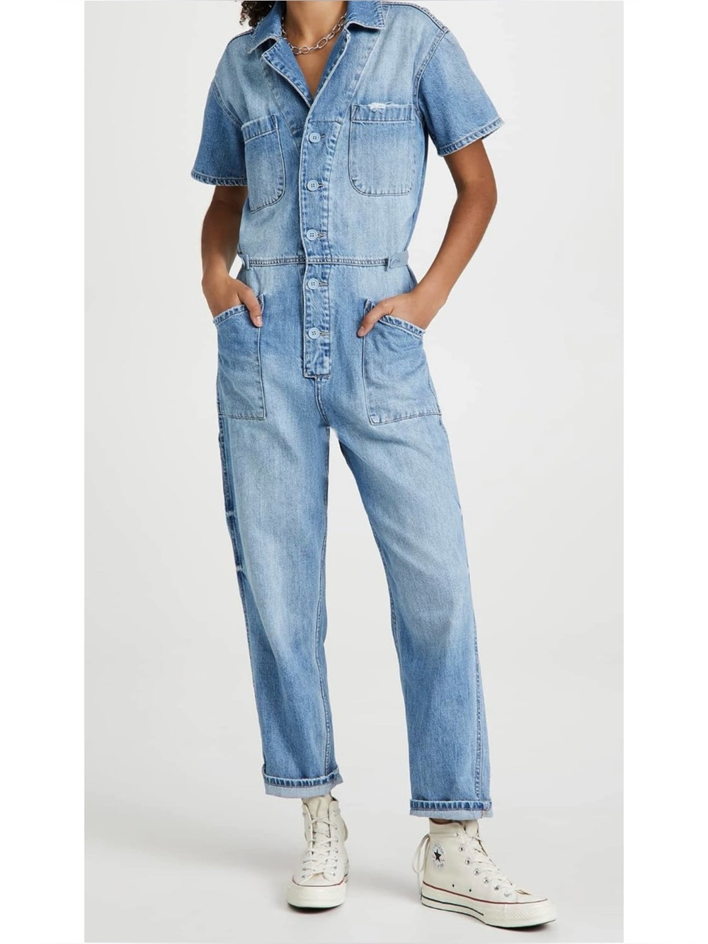 PISTOLA | Grover Denim Field Suit in Disoriented Light Blue, Size Medium